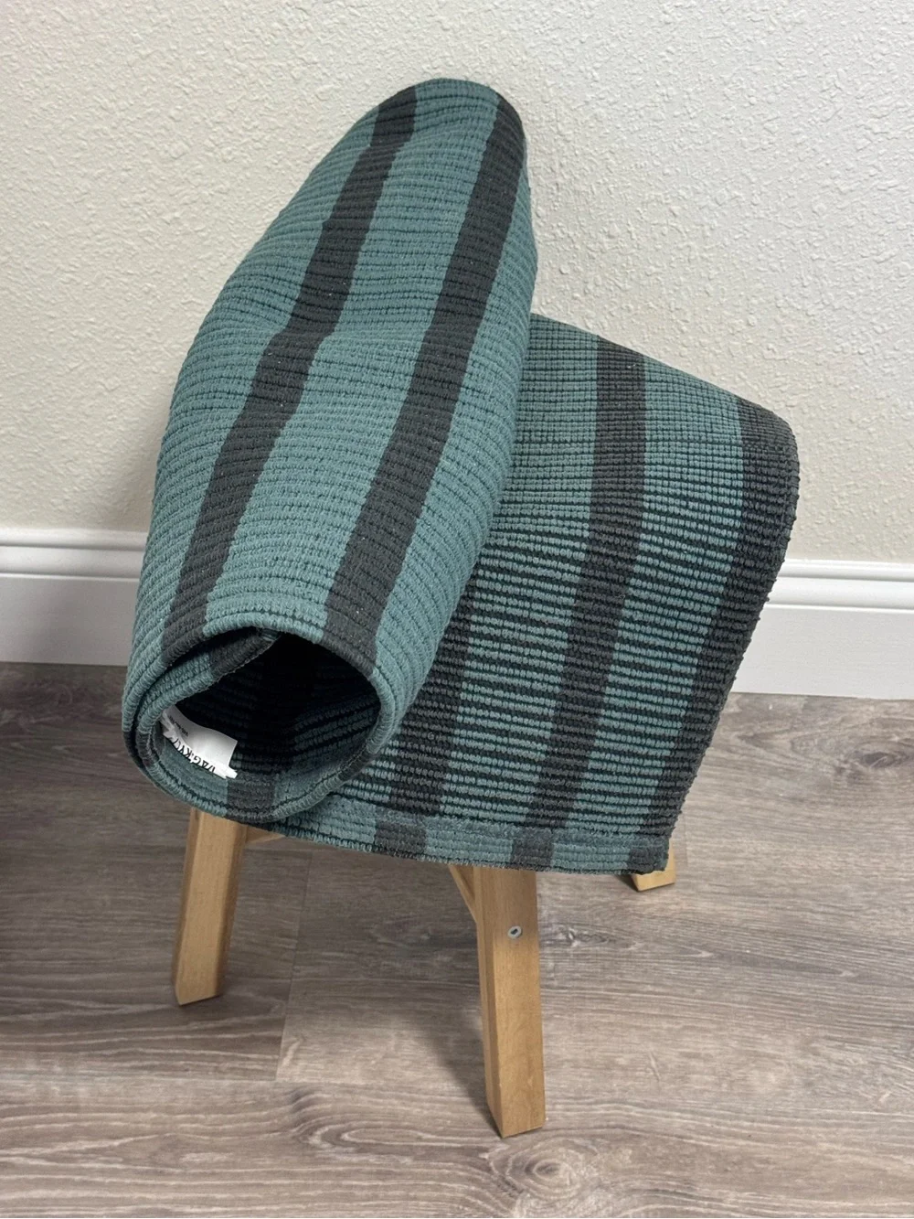 IKEA VAGSKYLT Striped Doormat Blue-Green Black Rug
